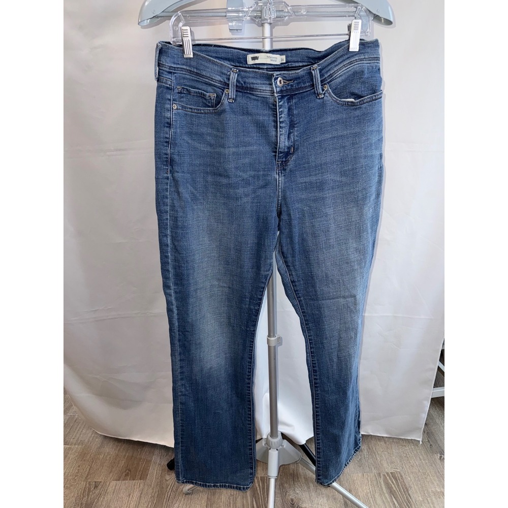 Levis 512 Perfect Slimming Bootcut Jeans Medium Wash Blue Denim 14